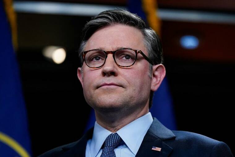 ELIZABETH FRANTZ / REUTERS
                                House Speaker Mike Johnson attends a news conference on Capitol Hill in Washington on Wednesday.