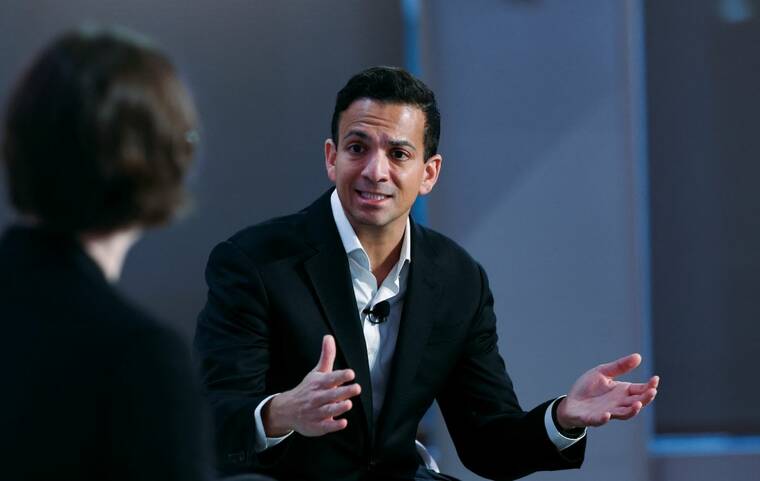 REUTERS/BRENDAN MCDERMID
                                Vin Gupta, Chief Medical Officer of Amazon Pharmacy, speaks during the Reuters NEXT conference, in New York City, today.