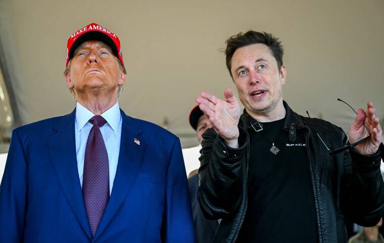 BRANDON BELL/POOL VIA REUTERS
                                Elon Musk speaks with President-elect Donald Trump as they watch the launch of the sixth test flight of the SpaceX Starship rocket in Brownsville, Texas, on Nov. 19. Republicans in Congress huddled today to find a path forward after President-elect Donald Trump rejected a bipartisan deal to avert a partial government shutdown and demanded lawmakers abolish the nation’s debt ceiling.