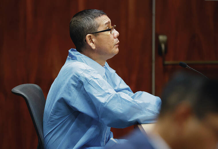 JAMM AQUINO/ NOV. 20
                                Desmond Kekahuna sits in the courtroom of Judge Kevin Souza in Honolulu last mont. Kekahuna was found guilty Friday on one count of second-degree attempted murder and one count of second-degree assault, in a Feb. 1, 2023, rampage in the Mililani Walmart parking lot.