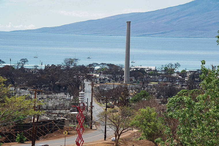 CRAIG T. KOJIMA / CKOJIMA@ STARADVERTISER.COM
                                Lahainaluna Road is seen along with Lahaina town. Maui County this morning marked a milestone in recovery from last year’s wildfires upon officially reopening Lahainaluna Road for unrestricted public access.